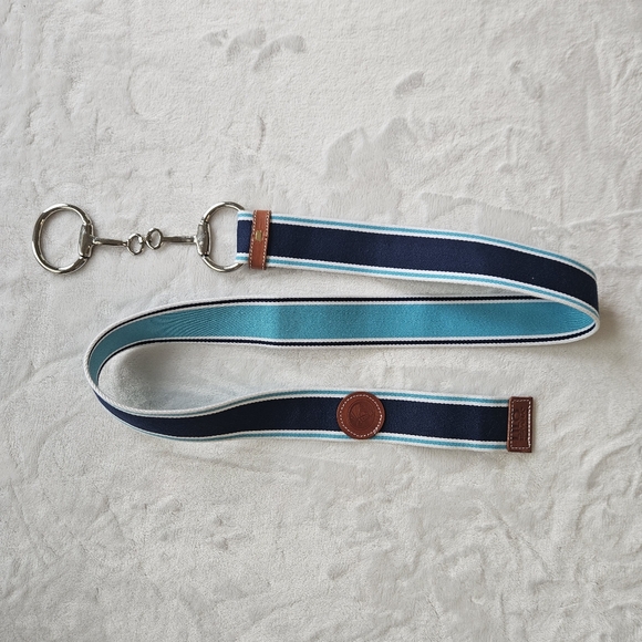 Lilo Espana Leather and Woven Fabric Belt Equestrian Silver tone Hardware - Picture 6 of 7